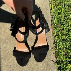 Bella Marie black suede sandals in size 9